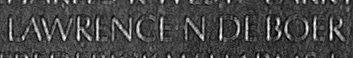 Engraved name on The Wall of Sergeant Lawrence Neil De Boer, U.S. Army